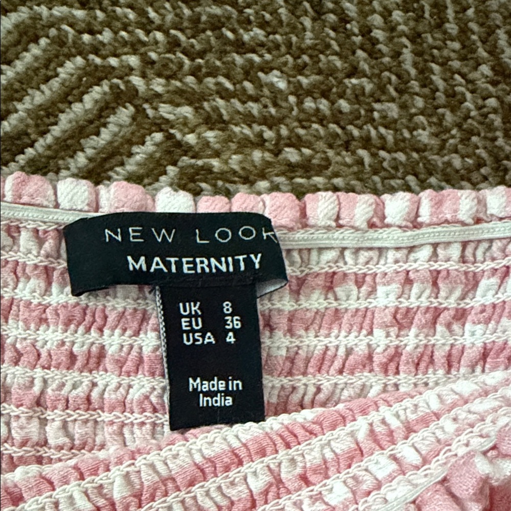 New Look Pink Checkered Puff Sleeve Dress maternity - Picture 4 of 4